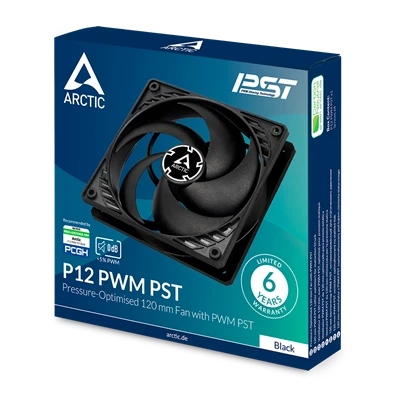 Arctic P12 PWM PST 120mm fekete ventilátor Arctic P12 PWM PST 120mm fekete ventilátor