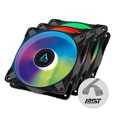 Arctic P12 PWM PST A-RGB 120mm 3db fekete ventilátor Arctic P12 PWM PST A-RGB 120mm 3db fekete ventilátor