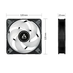 Arctic P12 PWM PST RGB 120mm 3db fekete ventilátor + controller Arctic P12 PWM PST RGB 120mm 3db fekete ventilátor + controller