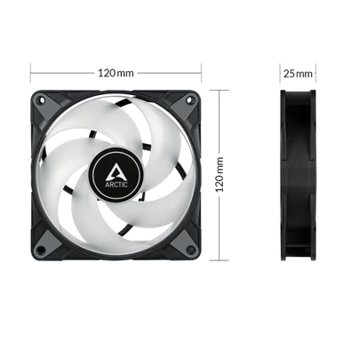 Arctic P12 PWM PST RGB 120mm 3db fekete ventilátor + controller Arctic P12 PWM PST RGB 120mm 3db fekete ventilátor + controller