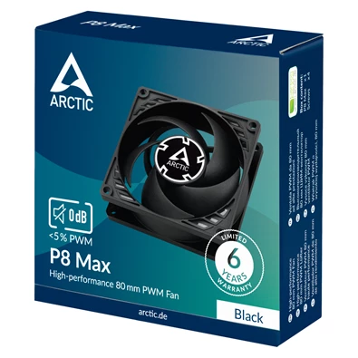 Arctic P8 Max 80mm fekete ventilátor Arctic P8 Max 80mm fekete ventilátor