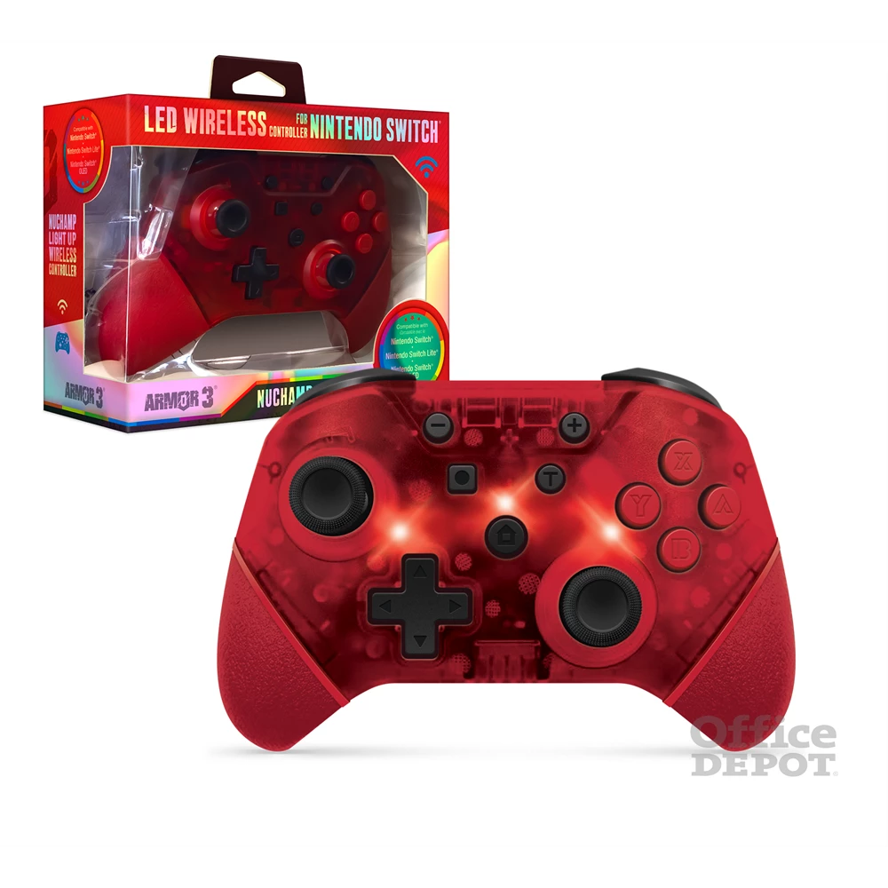 Armor3 M07467-RL NuChamp Nintendo Switch vezeték nélküli LED piros kontroller