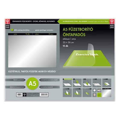 Ars Una A5 35x26cm öntapadós sima 10db füzetborító Ars Una A5 35x26cm öntapadós sima 10db füzetborító