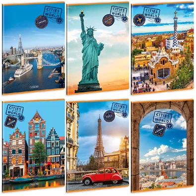 Ars Una Cities of the World 23 (5325) A4 extra kapcsos kockás füzet Ars Una Cities of the World 23 (5325) A4 extra kapcsos kockás füzet