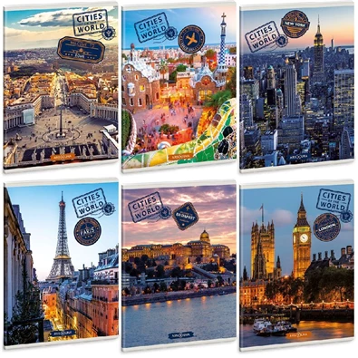 Ars Una Cities of the World 5223 A5 extra kapcsos sima füzet Ars Una Cities of the World 5223 A5 extra kapcsos sima füzet