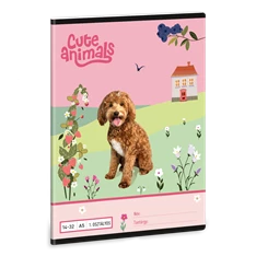 Ars Una Cute Animals Doggie 25 (5458) A5 14-32 1. osztályos vonalas füzet