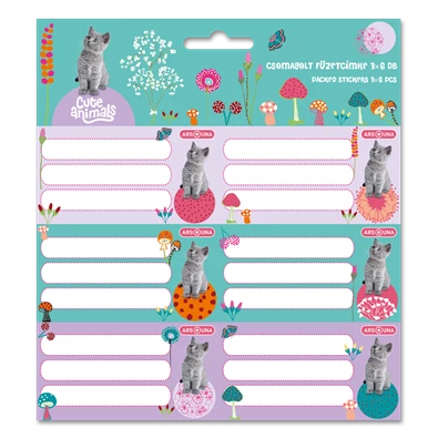 Ars Una Cute Animals-Kitten 24 (5368) 3x6 db-os csomagolt füzetcímke Ars Una Cute Animals-Kitten 24 (5368) 3x6 db-os csomagolt füzetcímke