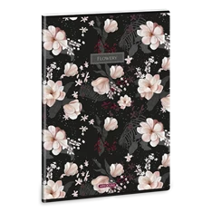 Ars Una Flowery Black 24 (5374) A4 extra kapcsos kockás füzet
