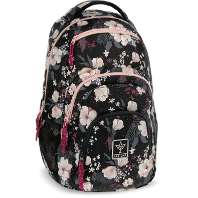 Ars Una Flowery Black 24 (5374) AU-2 hátizsák Ars Una Flowery Black 24 (5374) AU-2 hátizsák