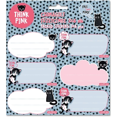 Ars Una Think-Pink 23 (5285) 3x6db füzetcímke Ars Una Think-Pink 23 (5285) 3x6db füzetcímke