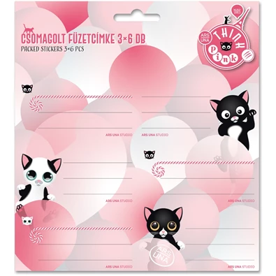 Ars Una Think-Pink 3x6db füzetcímke Ars Una Think-Pink 3x6db füzetcímke