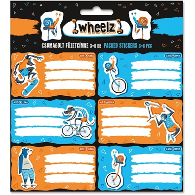 Ars Una Wheelz 23 (5262) 3x6db füzetcímke Ars Una Wheelz 23 (5262) 3x6db füzetcímke