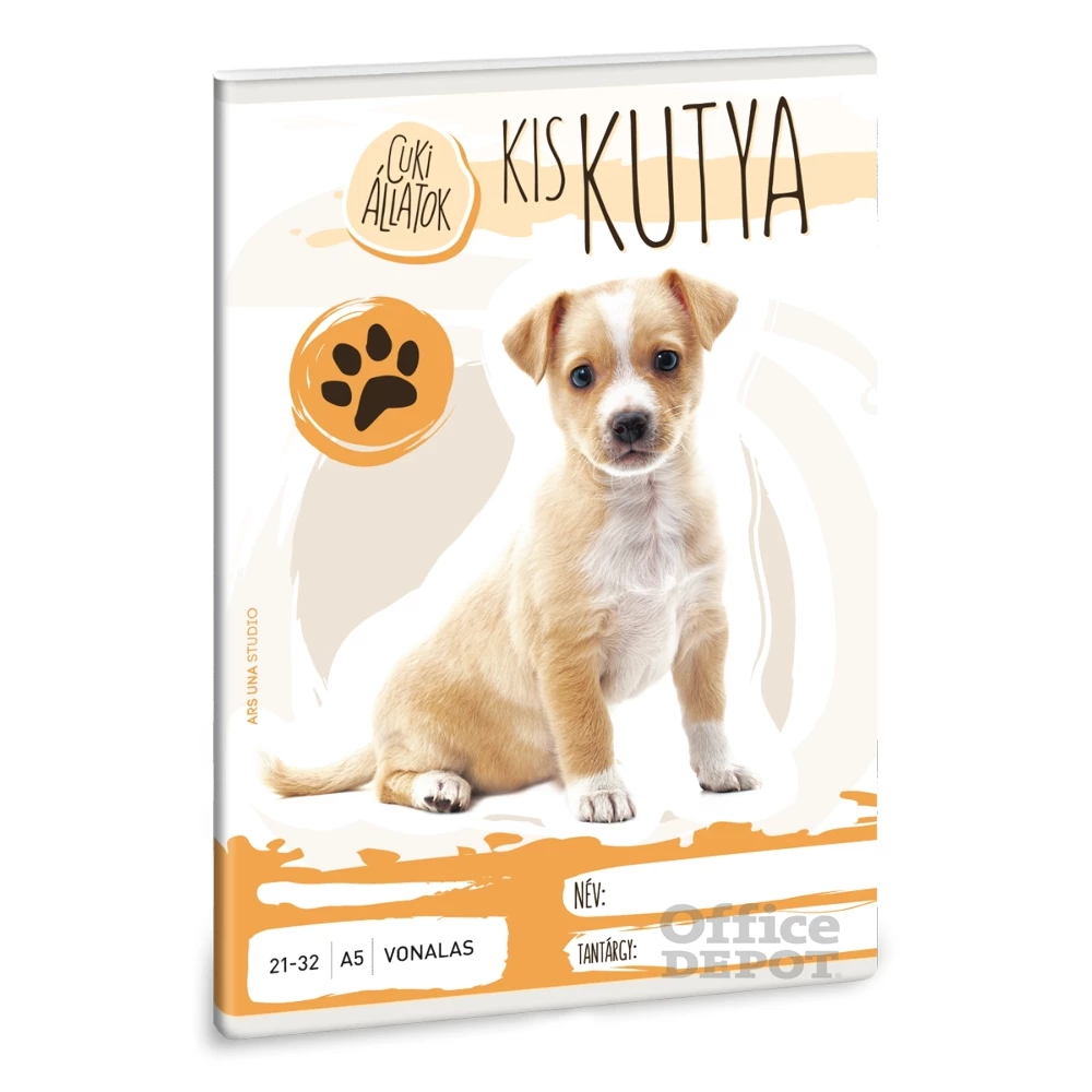 Ars Una cuki kiskutya A5 21-32 vonalas füzet