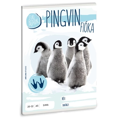 Ars Una cuki pingvin fióka A5 20-32 sima füzet Ars Una cuki pingvin fióka A5 20-32 sima füzet