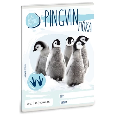 Ars Una cuki pingvin fióka A5 21-32 vonalas füzet Ars Una cuki pingvin fióka A5 21-32 vonalas füzet