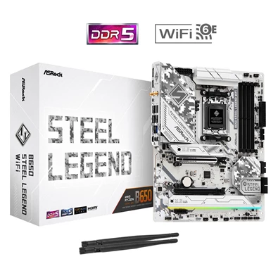 Asrock STEEL LEGEND Wi-Fi AMD B650 AM5 ATX alaplap Asrock STEEL LEGEND Wi-Fi AMD B650 AM5 ATX alaplap