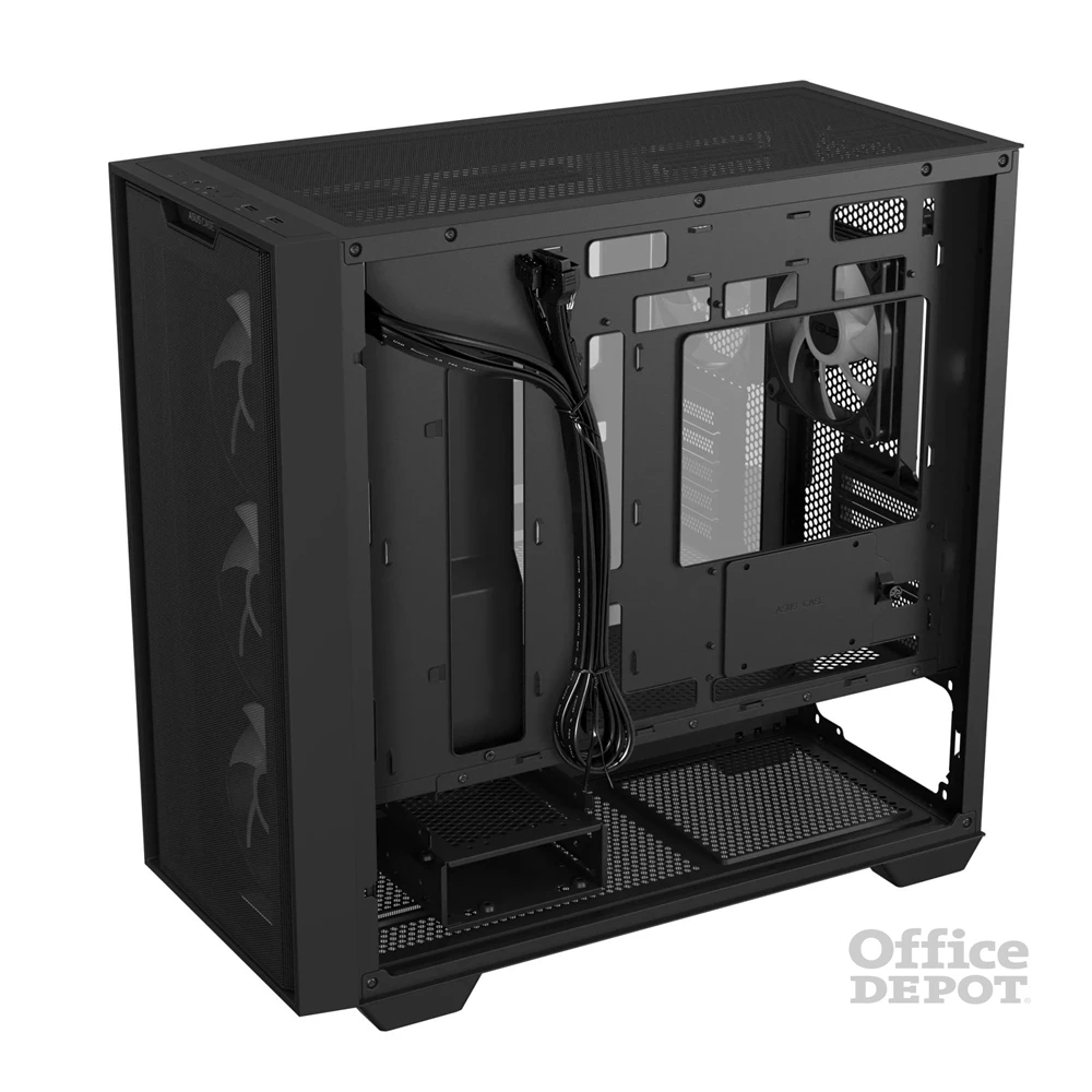 Asus A21 PLUS fekete (táp nélküli) ablakos ARGB mATX ház