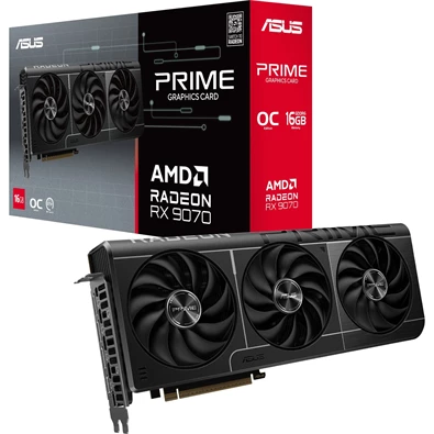 Asus AMD Radeon RX 9070 Prime OC 16GB GDDR6 256bit PCIe videókártya Asus AMD Radeon RX 9070 Prime OC 16GB GDDR6 256bit PCIe videókártya