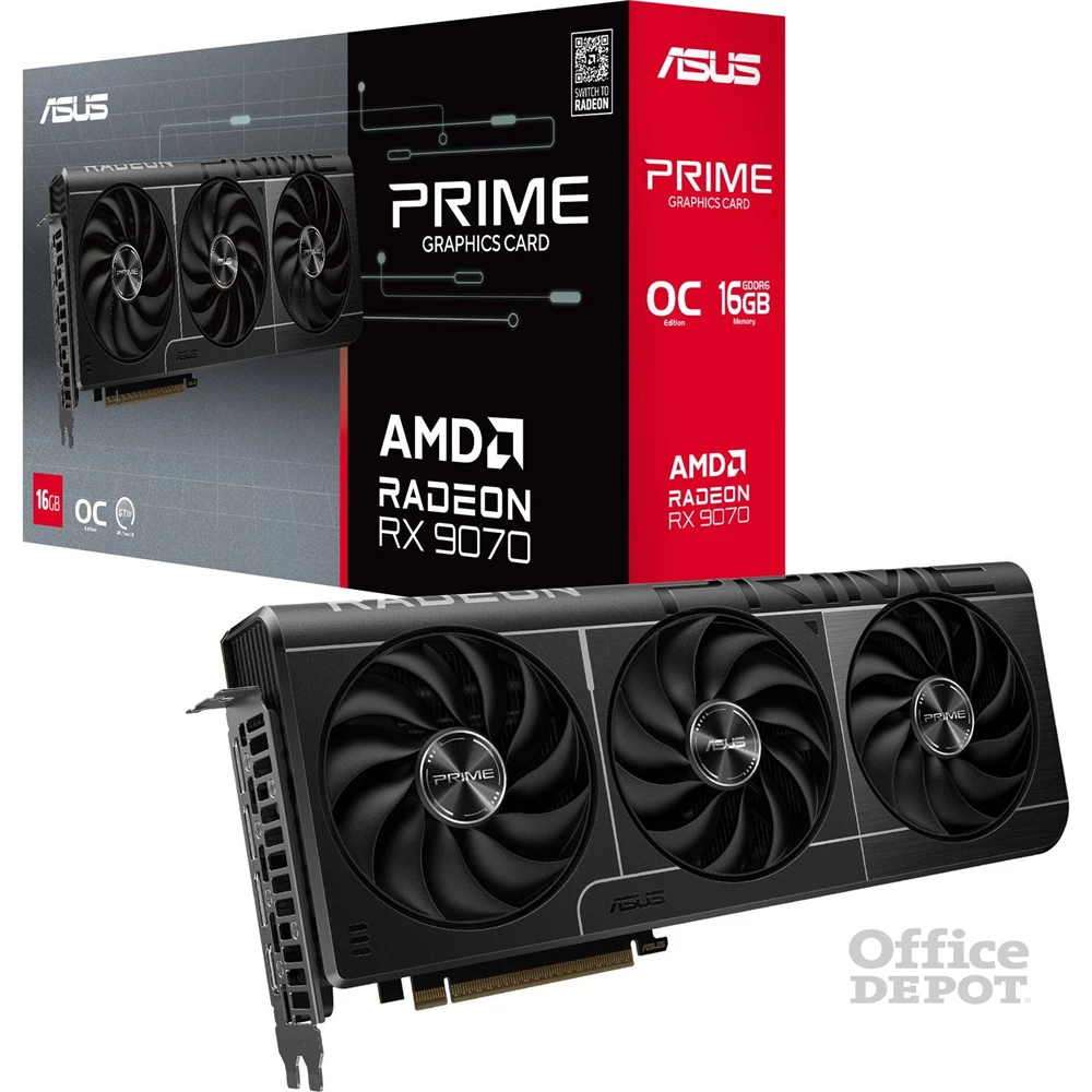 Asus AMD Radeon RX 9070 Prime OC 16GB GDDR6 256bit PCIe videókártya