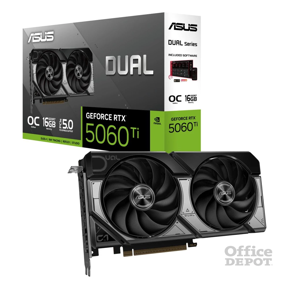 Asus Dual GeForce RTX 5060 Ti OC Edition 16GB GDDR7 128bit PCIe videókártya