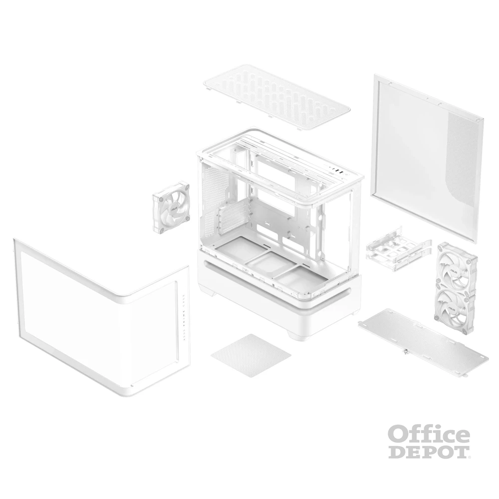 Asus PRIME AP202 fehér (táp nélküli) ablakos ARGB mATX ház