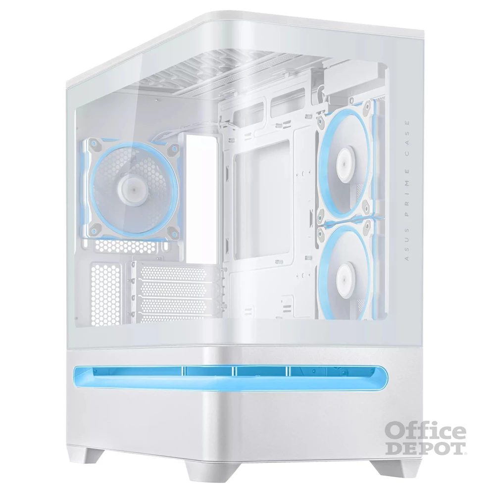 Asus PRIME AP202 fehér (táp nélküli) ablakos ARGB mATX ház