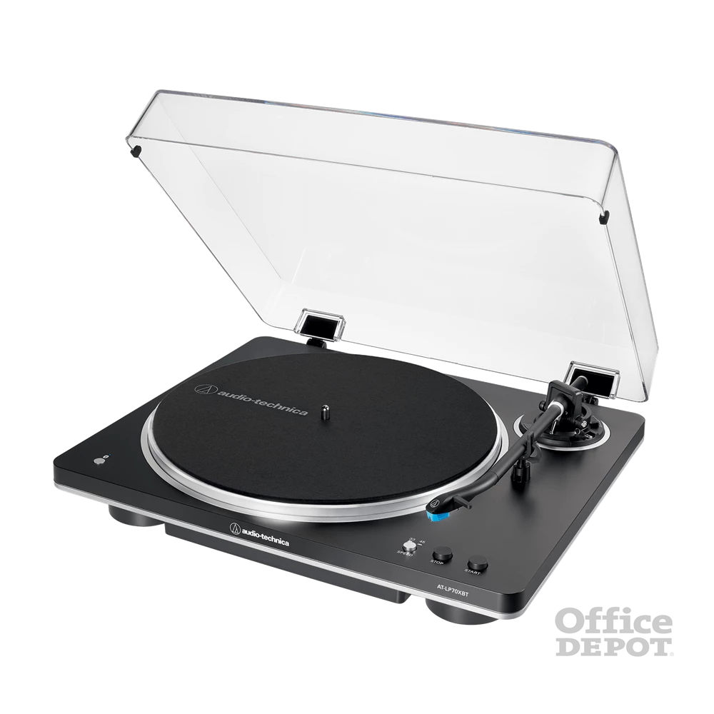 Audio-Technica AT-LP70XBTBS automata szíjhatásos fekete-ezüst Bluetooth/bakelit lemezjátszó