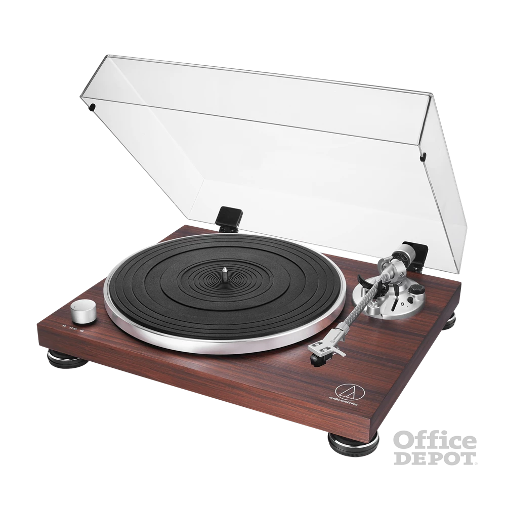 Audio-Technica AT-LPW50BTRW manuális szíjhajtásos rózsafa Bluetooth/bakelit lemezjátszó