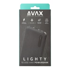 Avax PB104B LIGHTY 10000mAh fekete power bank Avax PB104B LIGHTY 10000mAh fekete power bank