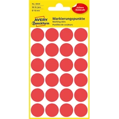 Avery 3004 18mm 96db-os piros jelölőpont Avery 3004 18mm 96db-os piros jelölőpont