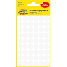 Avery 3145 12mm 270db-os fehér jelölőpont Avery 3145 12mm 270db-os fehér jelölőpont