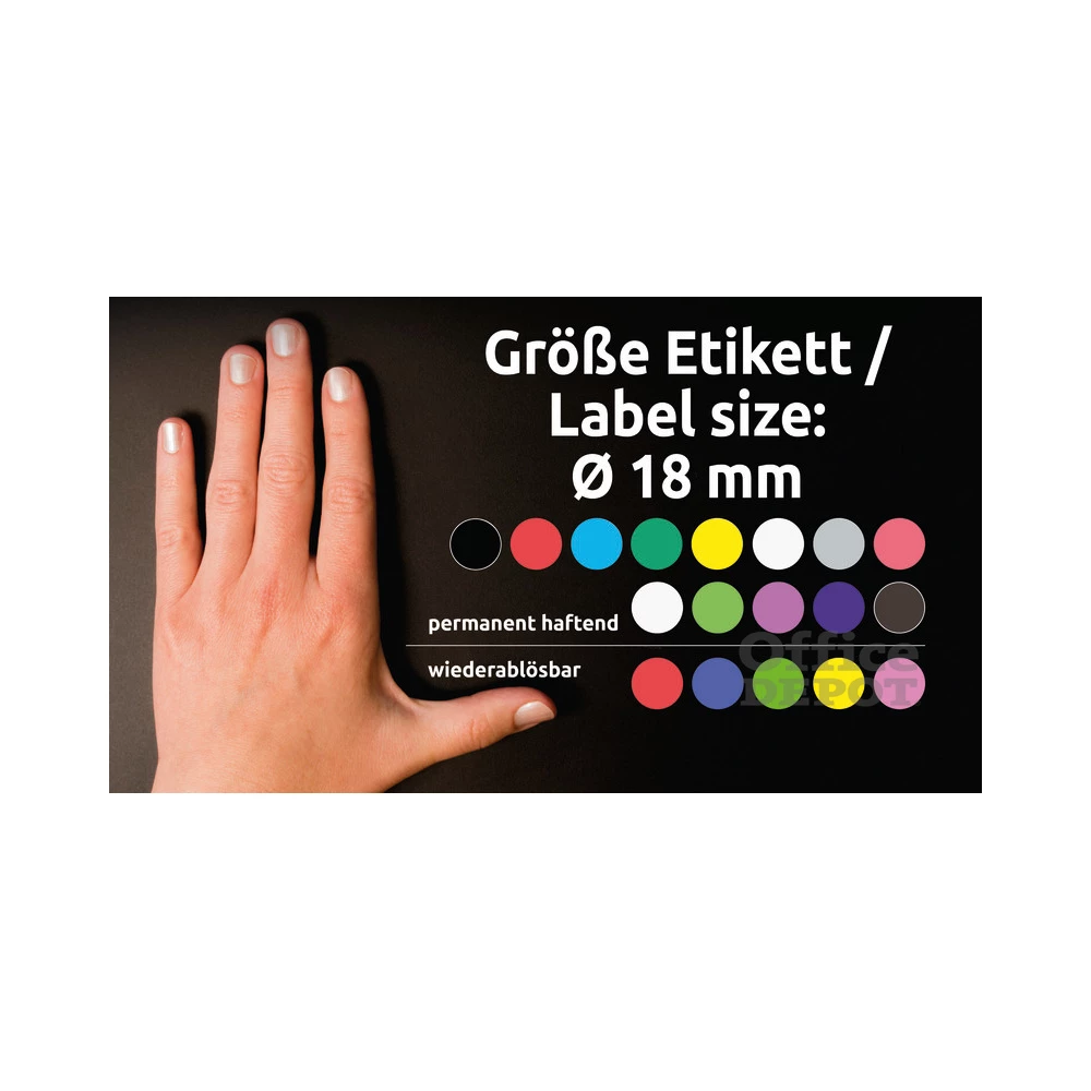 Avery 3170 18mm öntapadó 96db-os fehér jelölőpont