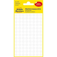 Avery 3175 8mm 416db-os fehér jelölőpont Avery 3175 8mm 416db-os fehér jelölőpont