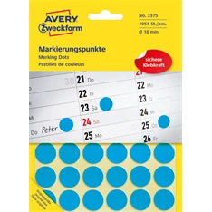 Avery 3375 18mm 1056db-os kék jelölőpont Avery 3375 18mm 1056db-os kék jelölőpont