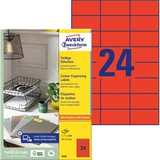 Avery 3448 70x37mm piros univerzális címke Avery 3448 70x37mm piros univerzális címke