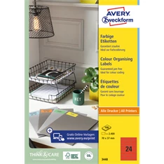 Avery 3448 70x37mm piros univerzális címke Avery 3448 70x37mm piros univerzális címke