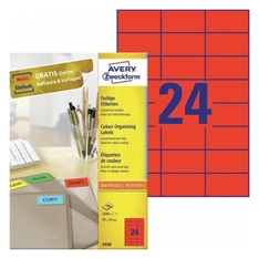 Avery 3448 70x37mm piros univerzális címke Avery 3448 70x37mm piros univerzális címke