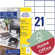 Avery 3481-10 70x41mm 210db-os fehér univerzális etikett Avery 3481-10 70x41mm 210db-os fehér univerzális etikett