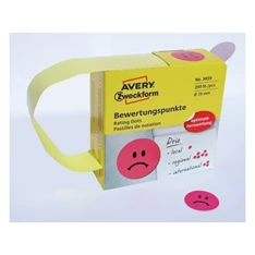 Avery 3859 Szomorú arc 19mm öntapadó 250db-os piros címke Avery 3859 Szomorú arc 19mm öntapadó 250db-os piros címke
