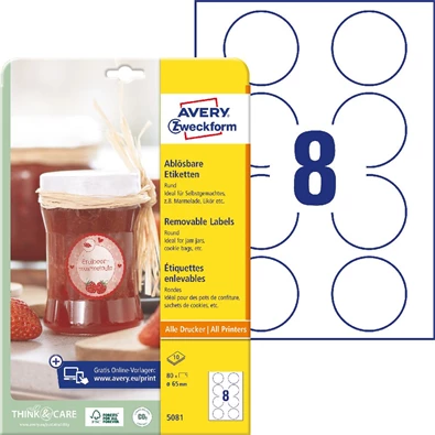 Avery 5081 65mm univerzális visszaszedhető fehér köretikett Avery 5081 65mm univerzális visszaszedhető fehér köretikett
