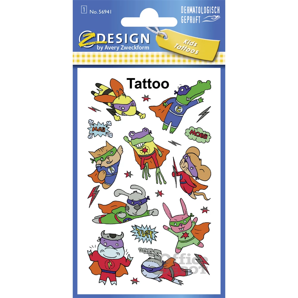 Avery 56941 1 ív szuperhősök tetoválás matrica