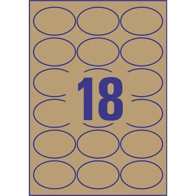 Avery 7103-25 63,5x42,3mm ovális újrahasznosított barna kraft etikett Avery 7103-25 63,5x42,3mm ovális újrahasznosított barna kraft etikett