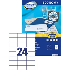 Avery Europe100 ELA011 70x37mm univerzális 2400db-os etikett Avery Europe100 ELA011 70x37mm univerzális 2400db-os etikett