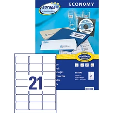 Avery Europe100 ELA040 63,5x38,1mm univerzális 2100db-os etikett Avery Europe100 ELA040 63,5x38,1mm univerzális 2100db-os etikett