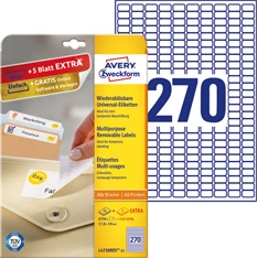 Avery L4730REV-25 17,8x10mm visszaszedhető 8100db-os etikett Avery L4730REV-25 17,8x10mm visszaszedhető 8100db-os etikett