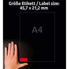 Avery L6038-20 45,7x21,2mm visszaszedhető 960db-os piros etikett Avery L6038-20 45,7x21,2mm visszaszedhető 960db-os piros etikett