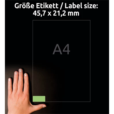 Avery L6040-20 45,7x21,2mm visszaszedhető 960db-os zöld etikett Avery L6040-20 45,7x21,2mm visszaszedhető 960db-os zöld etikett