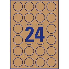 Avery L7105-25 40mm újrahasznosított barna kraft köretikett Avery L7105-25 40mm újrahasznosított barna kraft köretikett