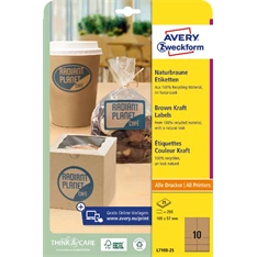 Avery L7108-25 105x57mm újrahasznosított barna kraft etikett Avery L7108-25 105x57mm újrahasznosított barna kraft etikett