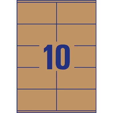Avery L7108-25 105x57mm újrahasznosított barna kraft etikett Avery L7108-25 105x57mm újrahasznosított barna kraft etikett